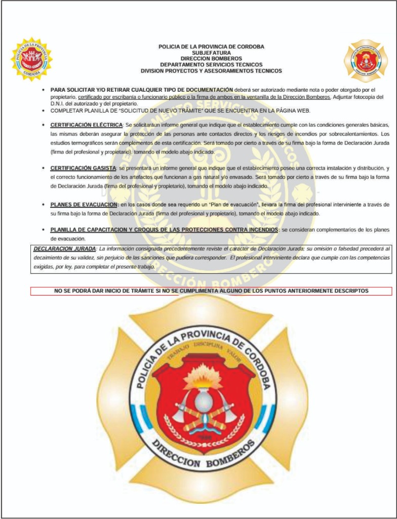 Habilitación de Bomberos